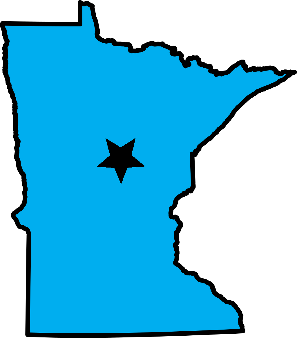An outline of the state of Minnesota